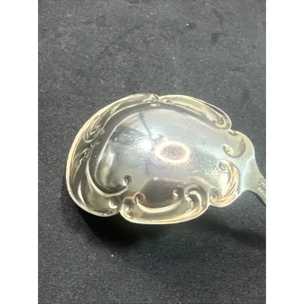 Vintage Tea Mote, Olive, or Cherry Spoon Twisted Handle Gold Wash Bowl Sterling